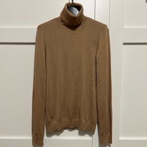 Ralph Lauren Women size M Brown turtleneck modal,silk and polyester blend